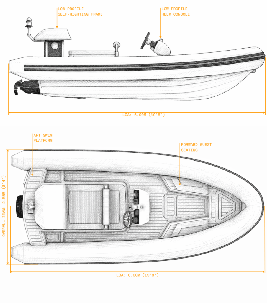 RIB-X 6.0m SOLAS Rescue Tender Drawing